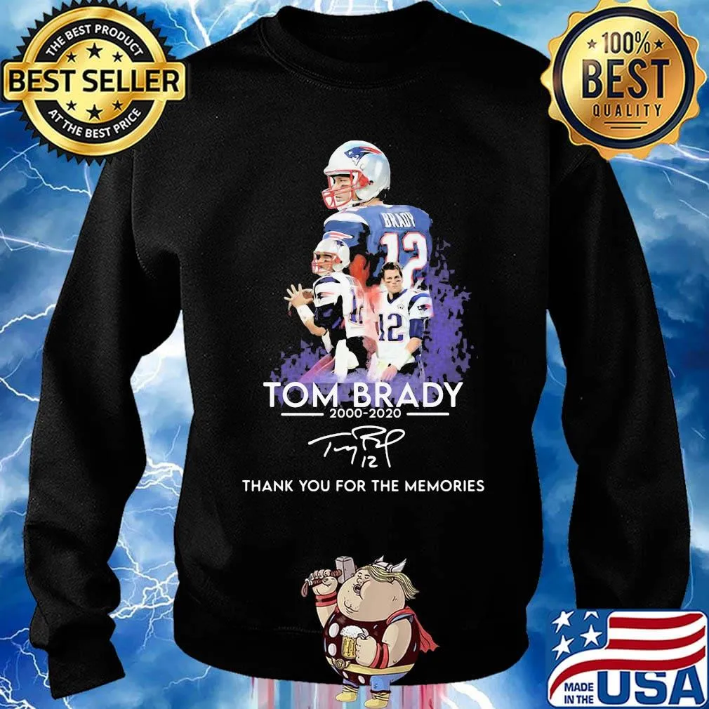 Tom brady 200 2020 new england patriots football thank you for the memories signatures s Sweater