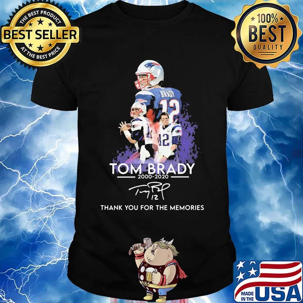 Tom brady 200 2020 new england patriots football thank you for the memories signatures shirt