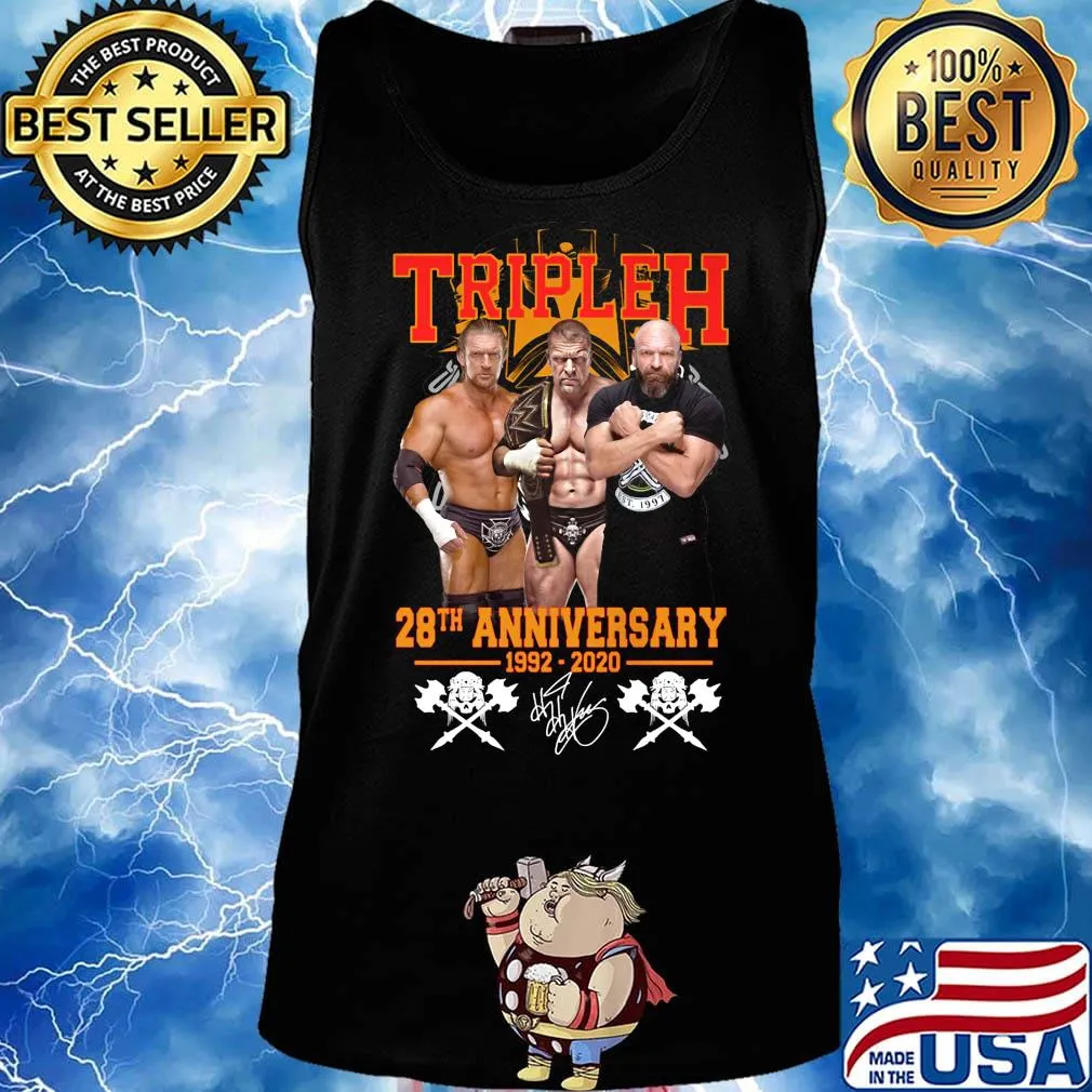Triple h 28th anniversary 1992 2002 signature s Tank top