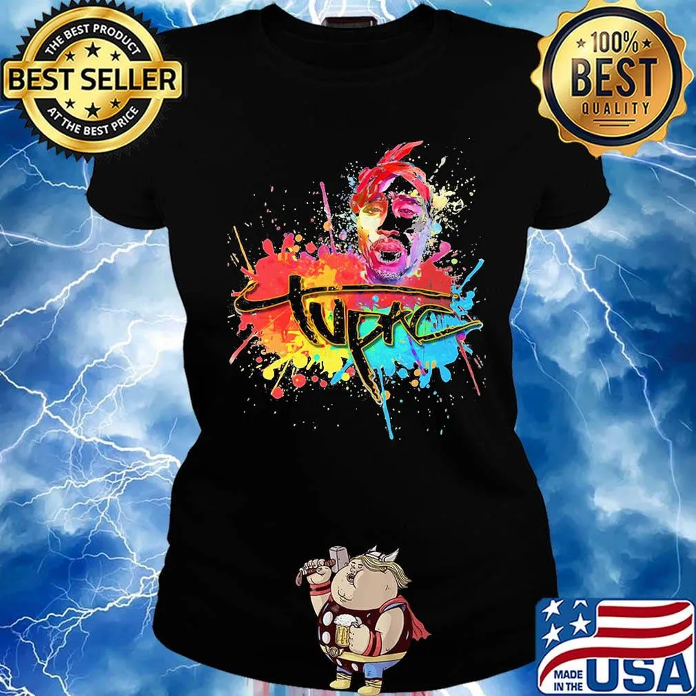Tupac shakur rapper art color water s Ladies tee