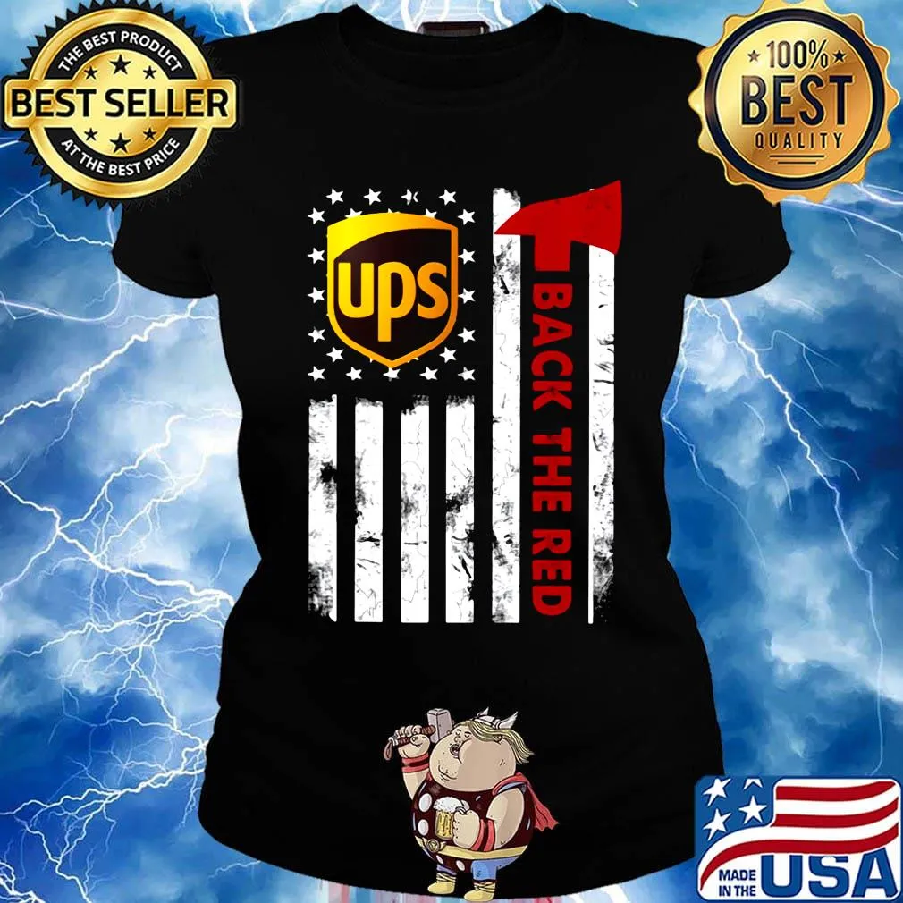 Ups back the red american flag independence day s Ladies tee