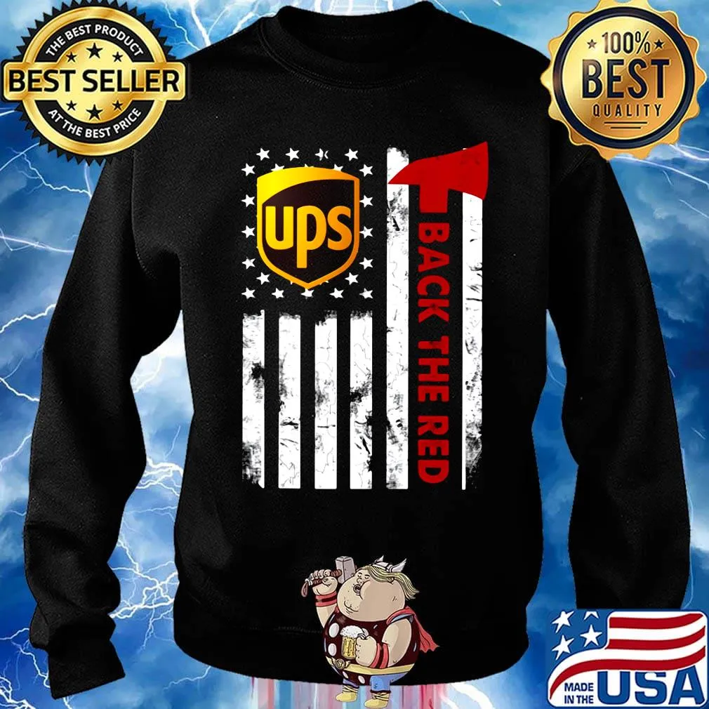 Ups back the red american flag independence day s Sweater