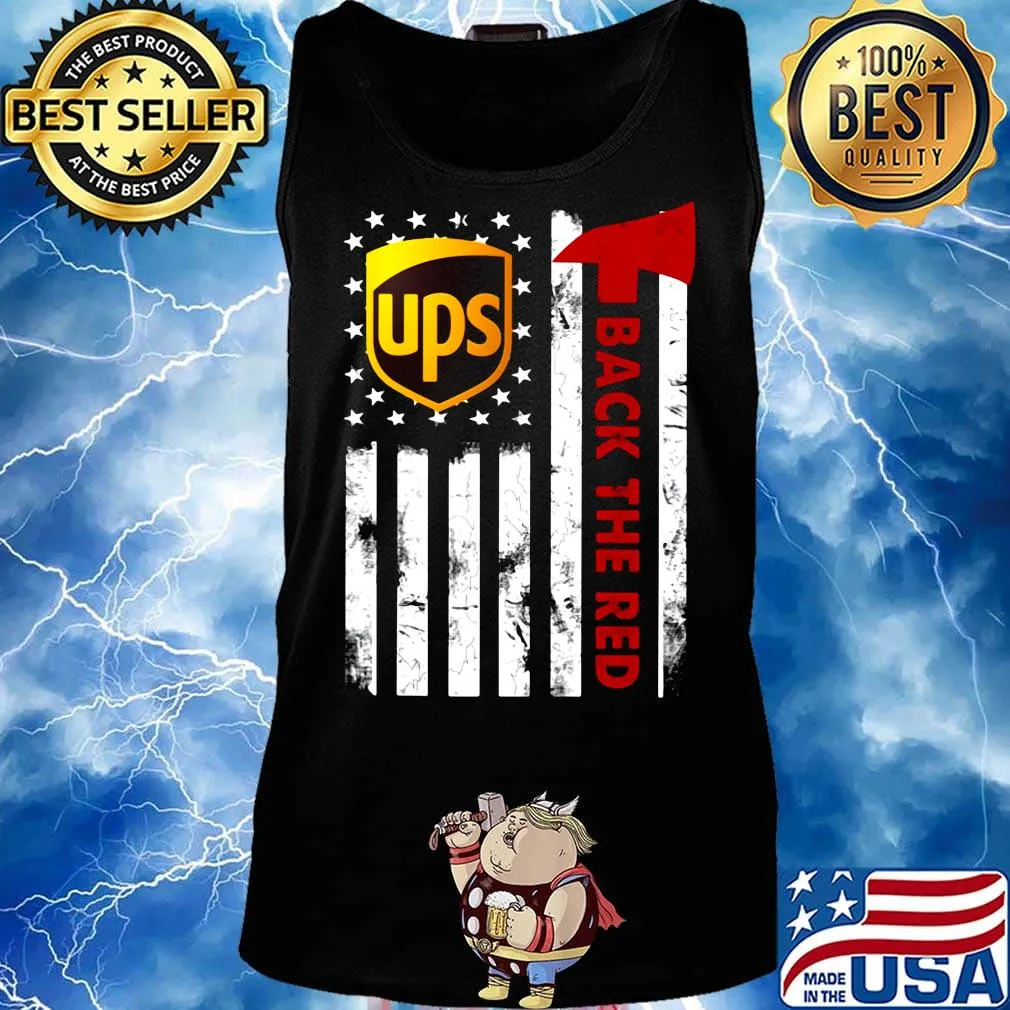 Ups back the red american flag independence day s Tank top