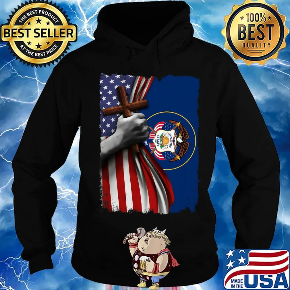 Utah american flag cross happy independence day s Hoodie