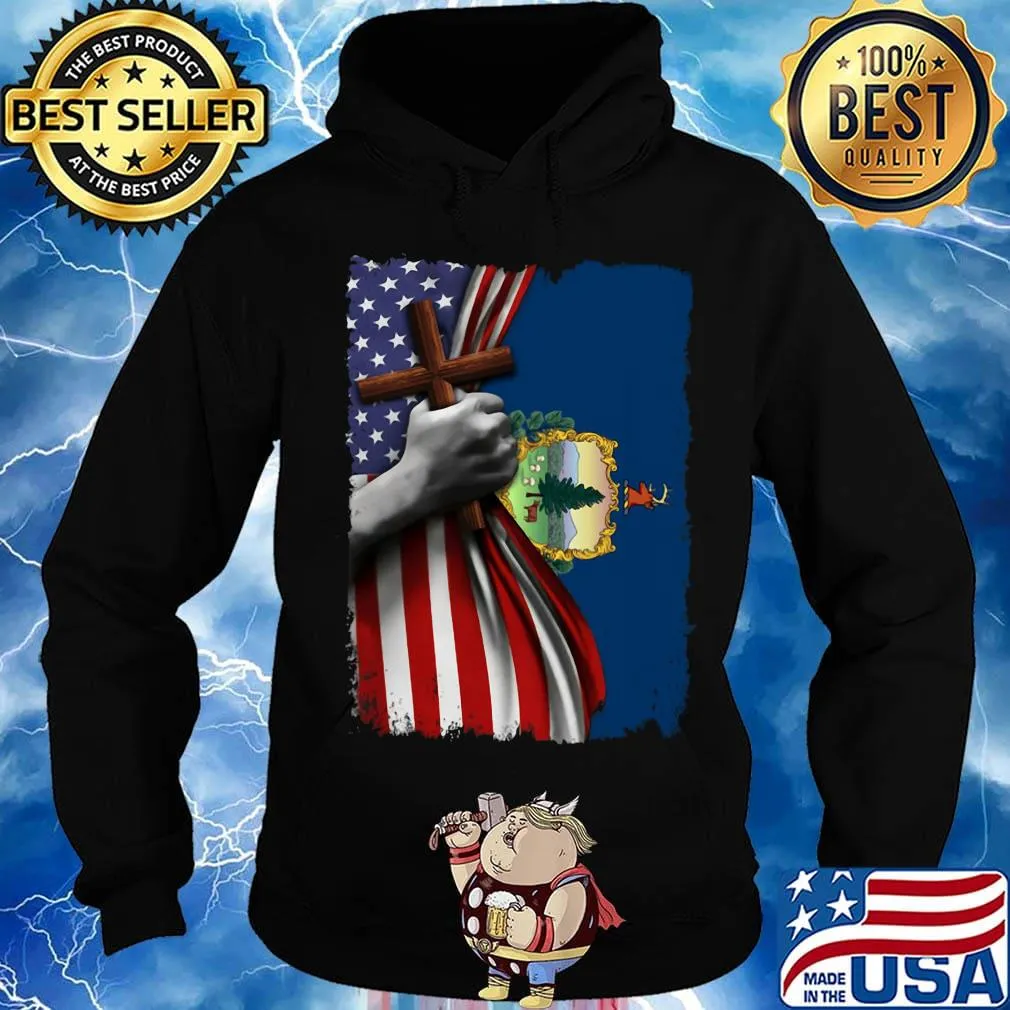 Vermont american flag cross happy independence day s Hoodie