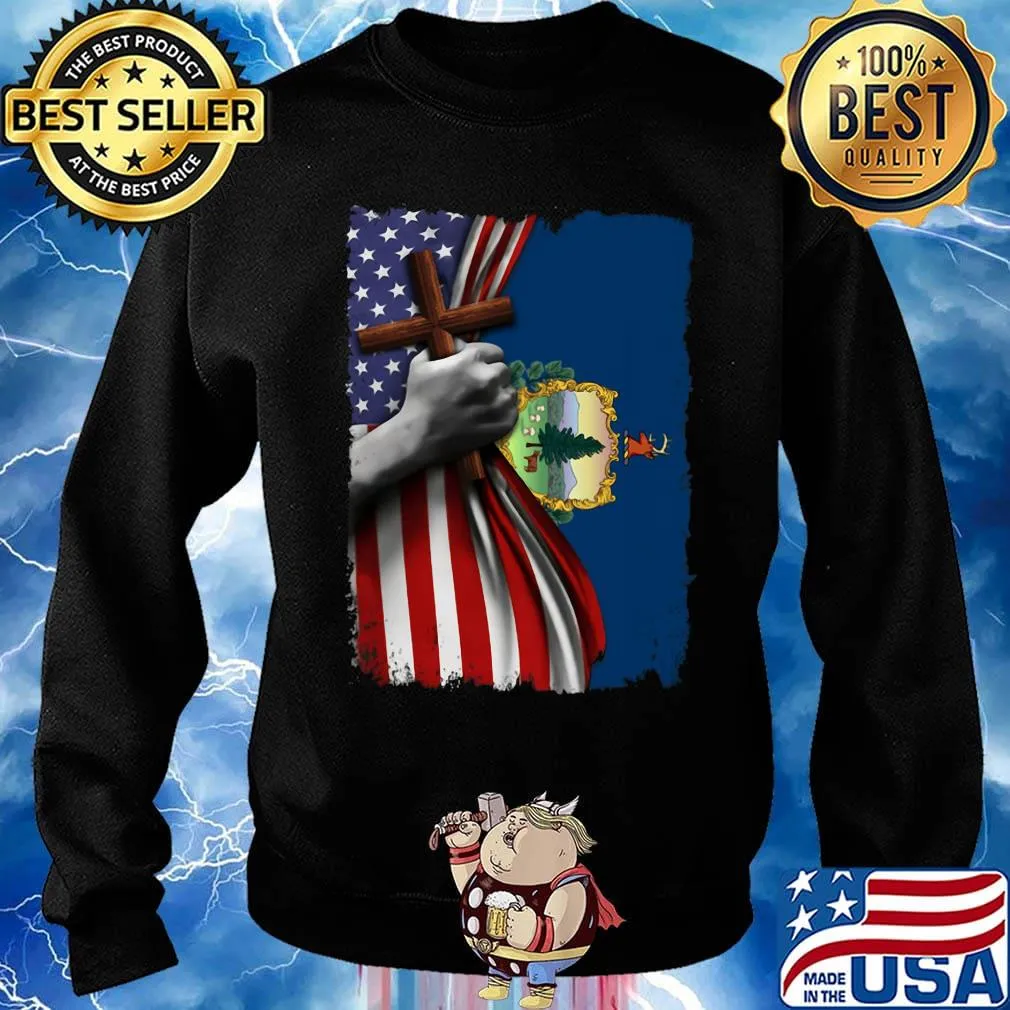 Vermont american flag cross happy independence day s Sweater