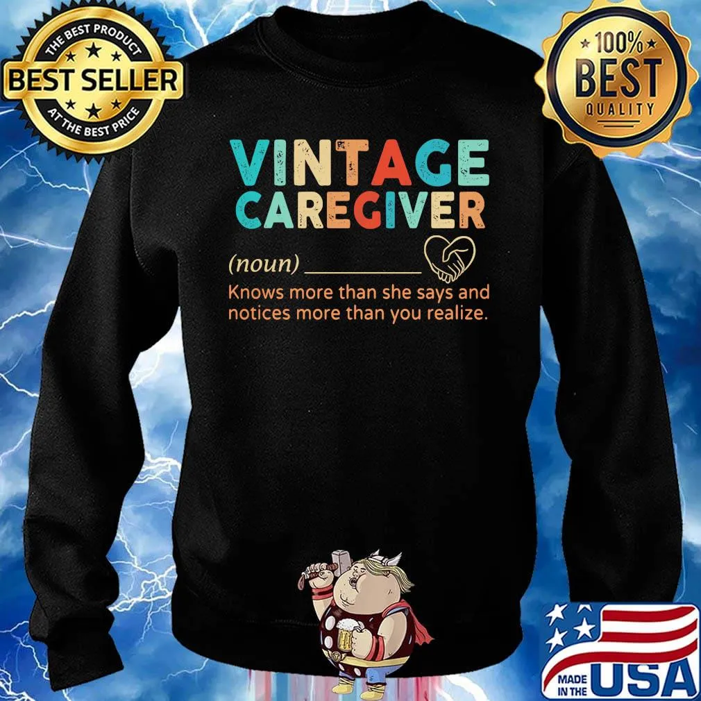 Vintage caregiver noun knows more than she says and notices more than you realize heart s Sweater