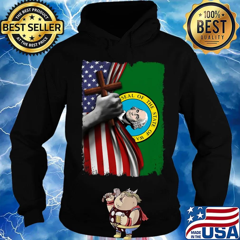 Washington american flag cross happy independence day s Hoodie
