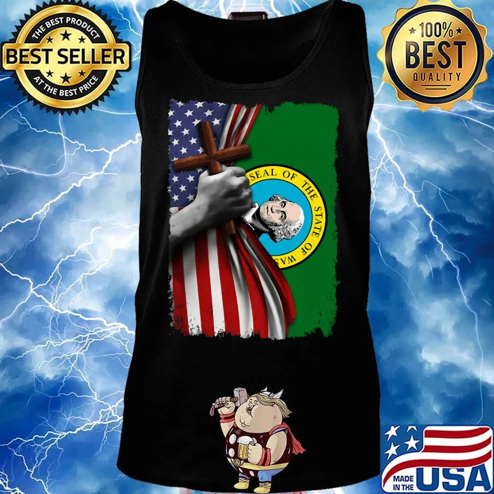 Washington american flag cross happy independence day s Tank top