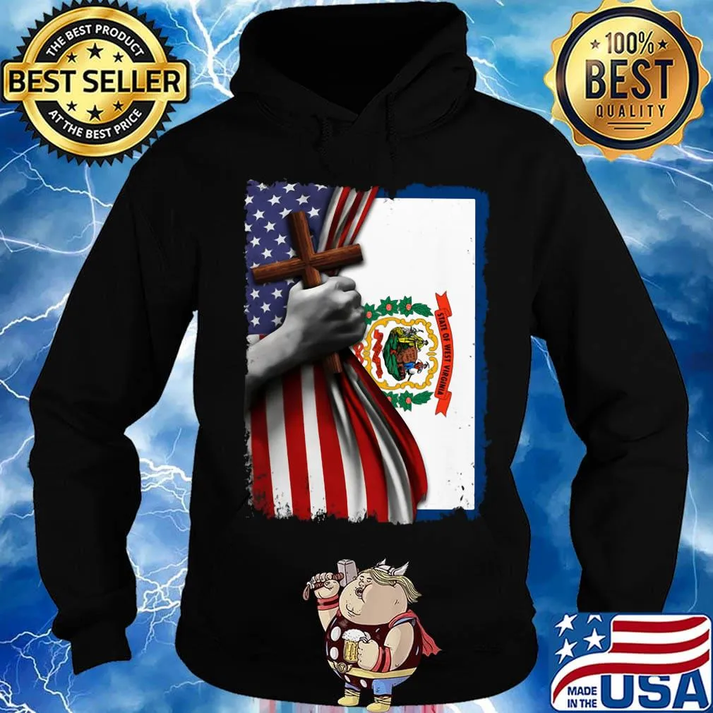 West virginia american flag cross happy independence day s Hoodie