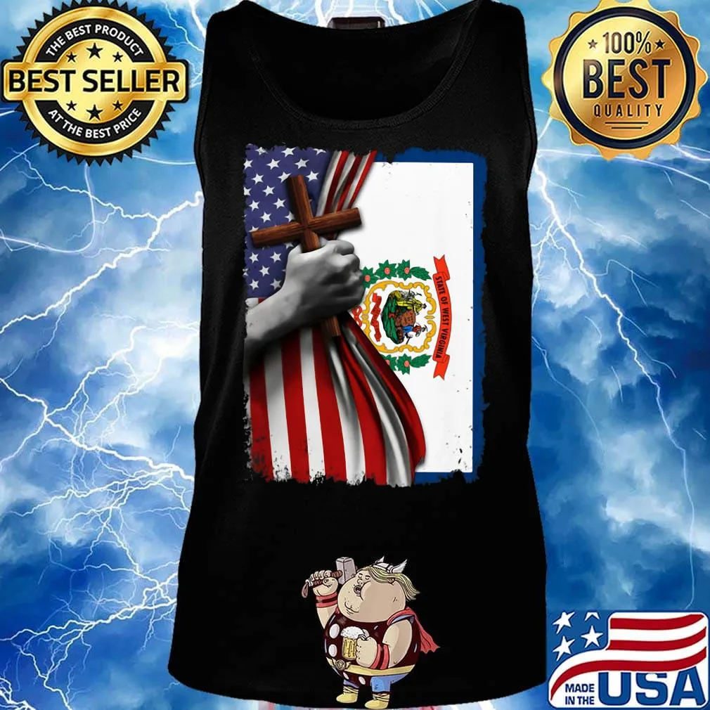 West virginia american flag cross happy independence day s Tank top