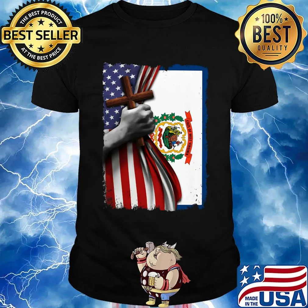 West virginia american flag cross happy independence day shirt
