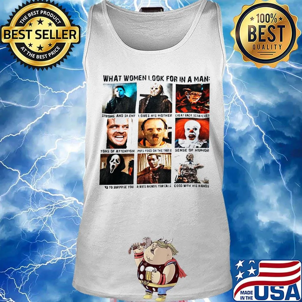 What women look for in a man strong and silent loves his mother Halloween s Tank top