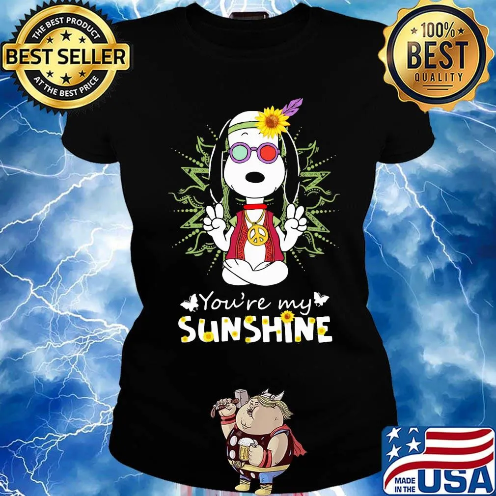 Yoga snoopy you're my sunshine sunflowers s Ladies tee
