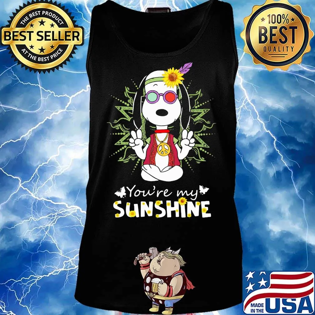 Yoga snoopy you're my sunshine sunflowers s Tank top