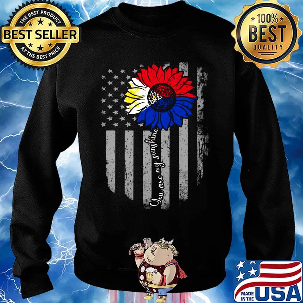 You are my sunshine sunflower american flag independence day s Sweater