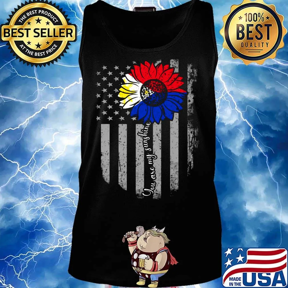 You are my sunshine sunflower american flag independence day s Tank top