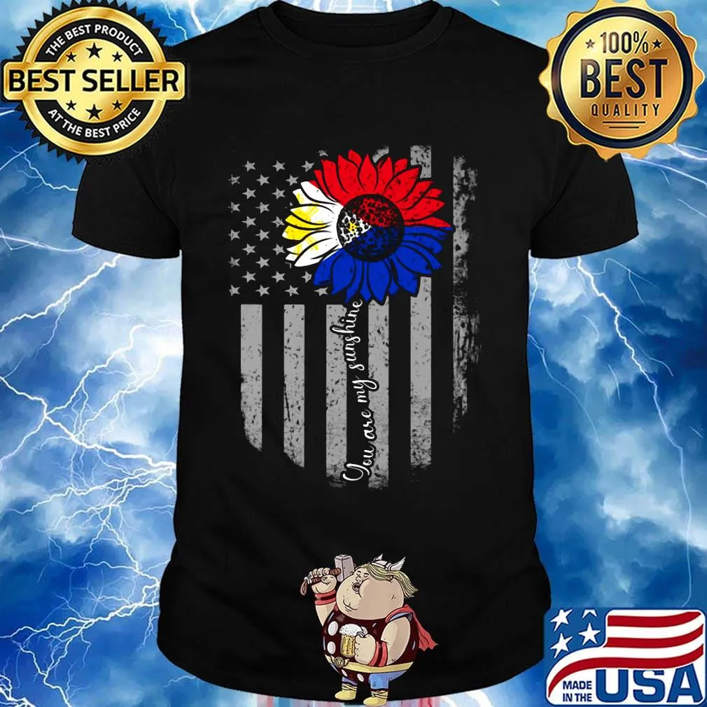You are my sunshine sunflower american flag independence day shirt