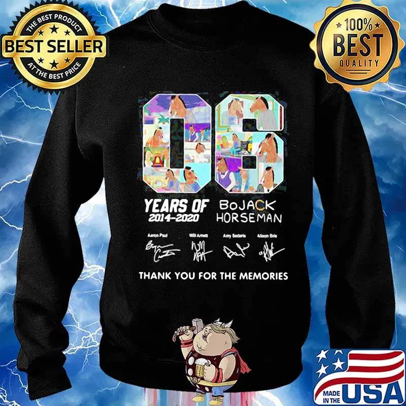 06 years of 2014 2020 bojack horseman thank you for the memories signatures s Sweater