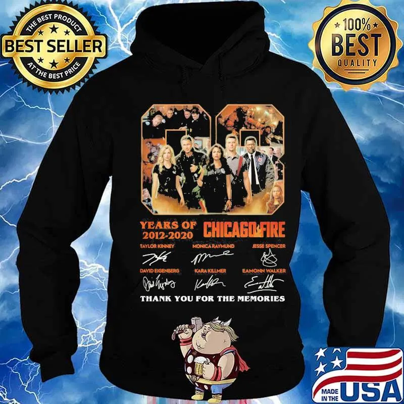 08 years of 2012 2020 chicago fire thank you for the memories signatures s Hoodie