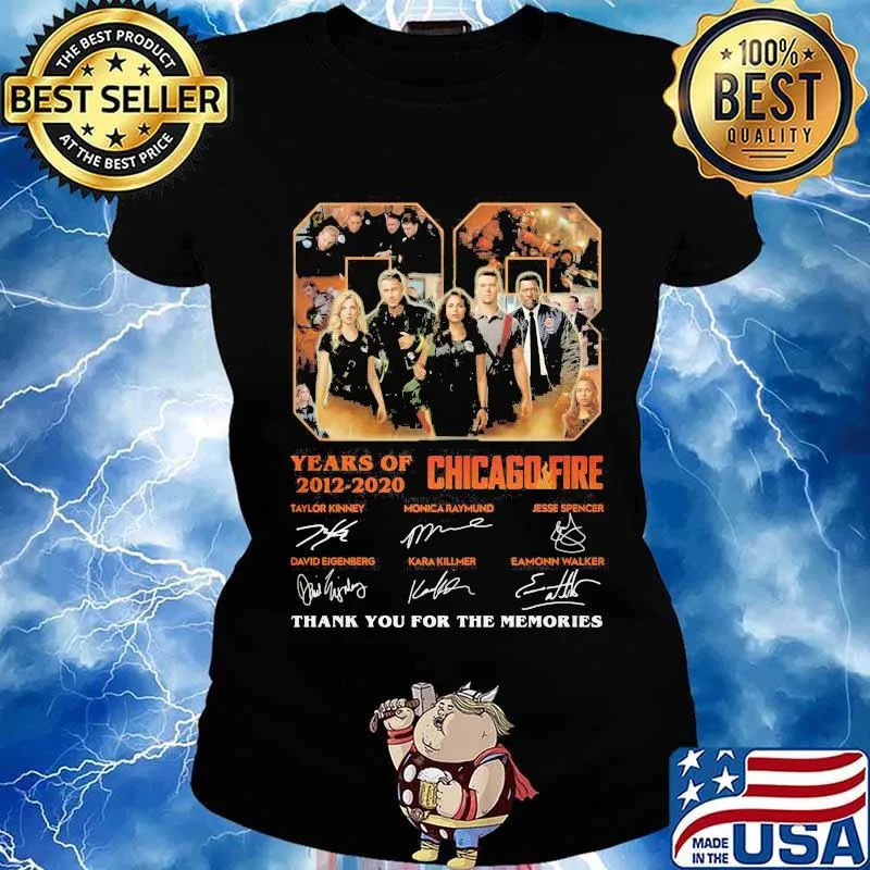 08 years of 2012 2020 chicago fire thank you for the memories signatures s Ladies tee