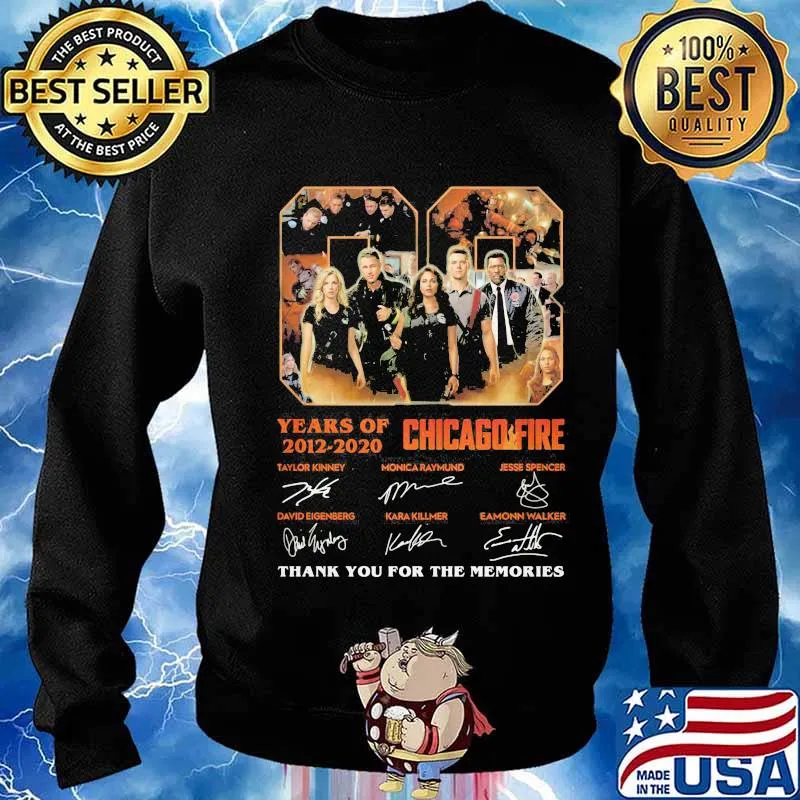 08 years of 2012 2020 chicago fire thank you for the memories signatures s Sweater