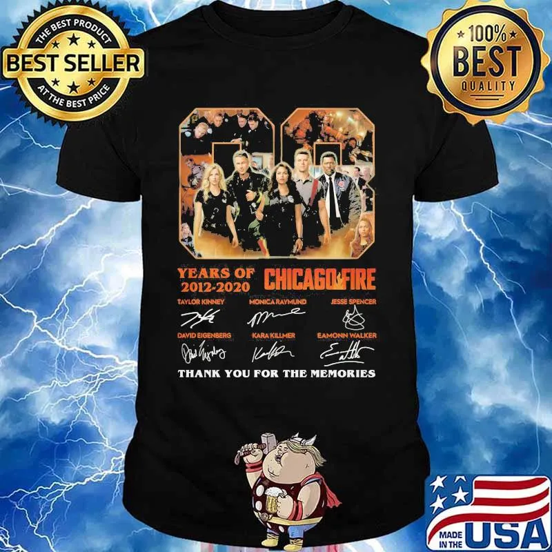 08 years of 2012 2020 chicago fire thank you for the memories signatures shirt