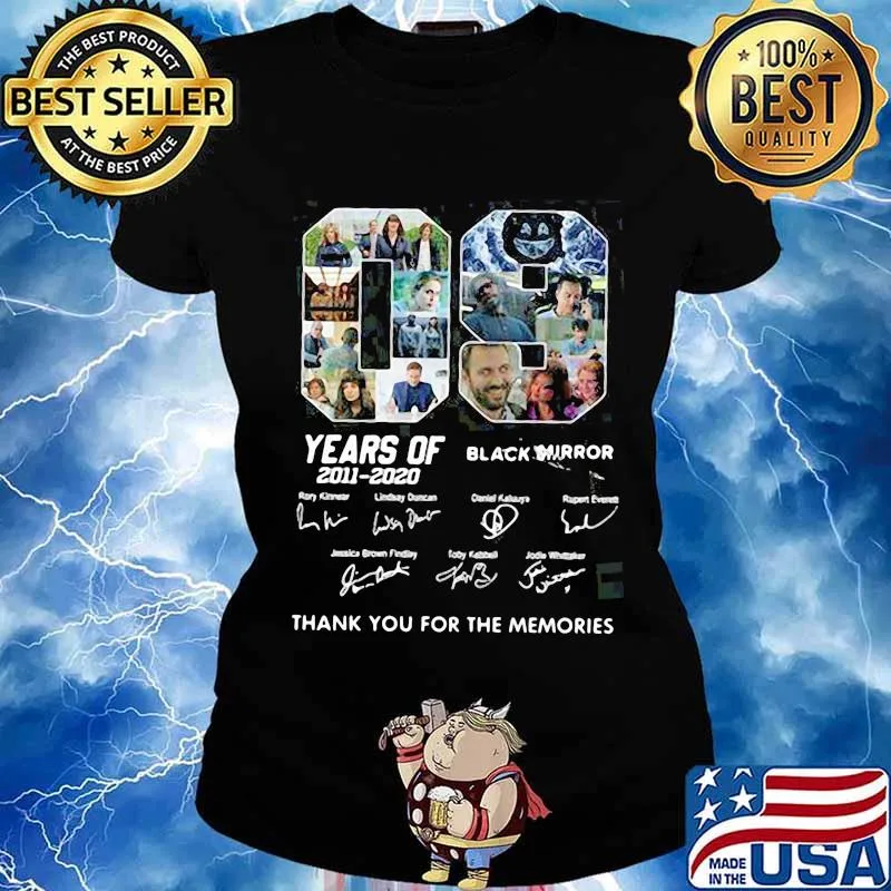 09 years of 2011 2020 black mirror thank you for the memories signatures s Ladies tee