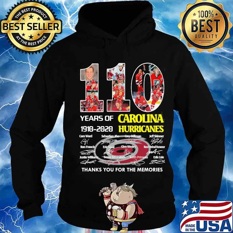 110 years of 1910 2020 carolina hurricanes thank you for the memories signatures s Hoodie