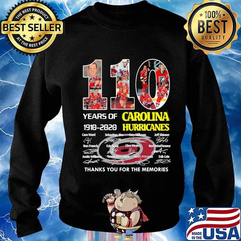 110 years of 1910 2020 carolina hurricanes thank you for the memories signatures s Sweater