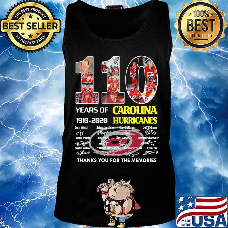 110 years of 1910 2020 carolina hurricanes thank you for the memories signatures s Tank top