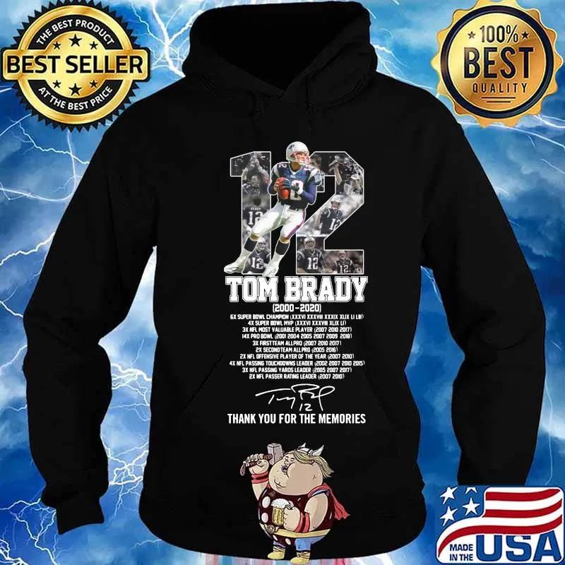 12 tom brady 2000 2020 super bowl champion thank you for the memories signature s Hoodie