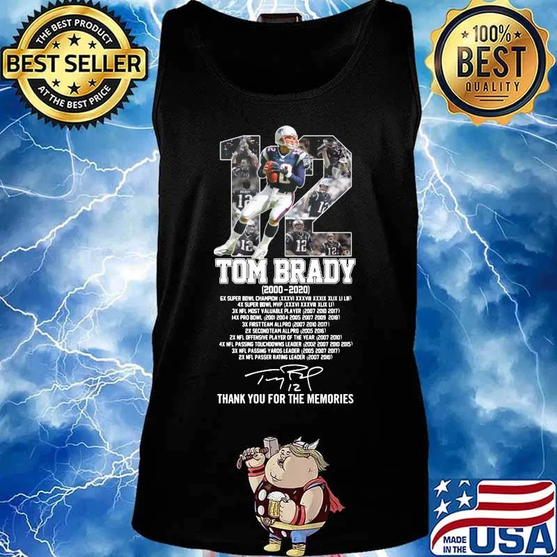 12 tom brady 2000 2020 super bowl champion thank you for the memories signature s Tank top