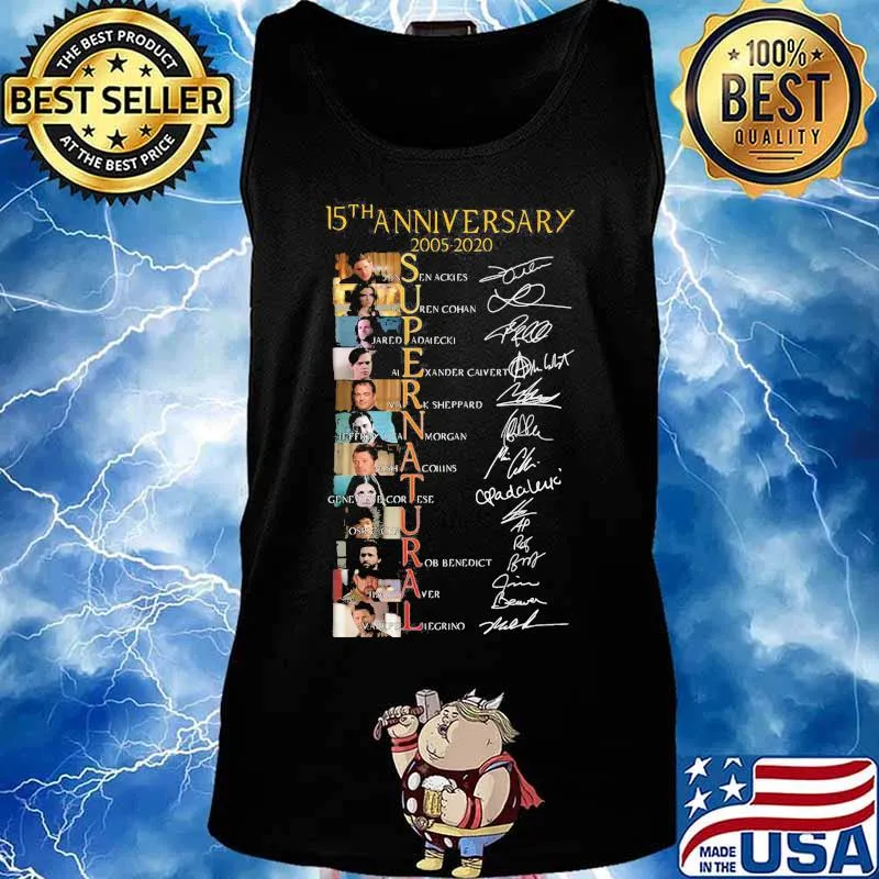 15th anniversary 2005 2020 supernatural characters signatures s Tank top