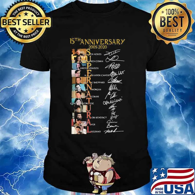 15th anniversary 2005 2020 supernatural characters signatures shirt