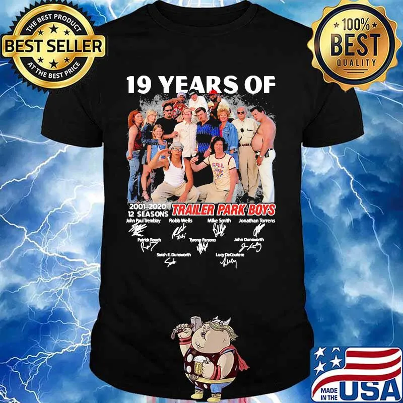 19 years of 2001 2020 12 seasons trailer park boys signatures shirt