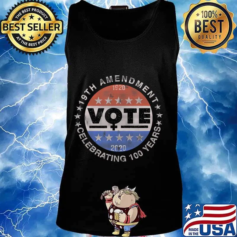 19th Amendment Centennial Logo - Votes Women Suffrage T-Shirt Tank top