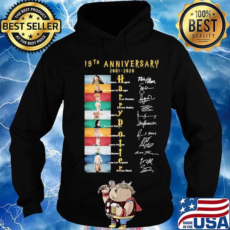 19th anniversary 2001 2020 harry potter characters signatures s Hoodie