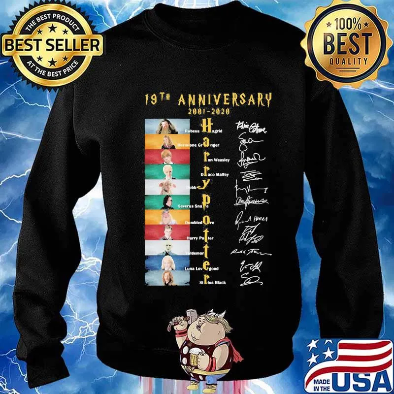 19th anniversary 2001 2020 harry potter characters signatures s Sweater