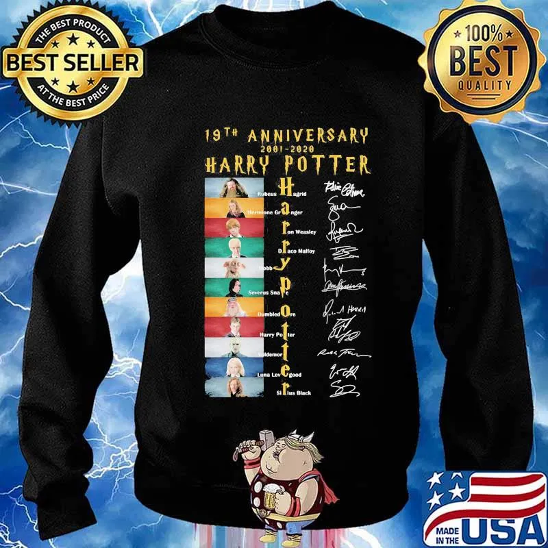 19th anniversary 2001 2020 harry potter movie characters signatures s Sweater