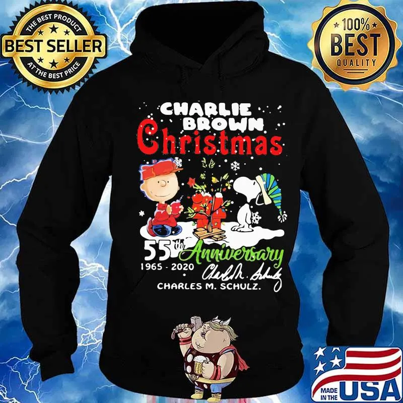 2020 A Charlie Brown Christmas 55th anniversary 1965-2020 signed Charles M.Schulz signature s Hoodie