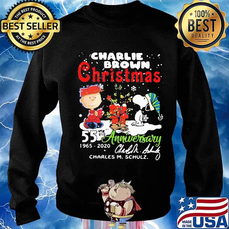 2020 A Charlie Brown Christmas 55th anniversary 1965-2020 signed Charles M.Schulz signature s Sweater