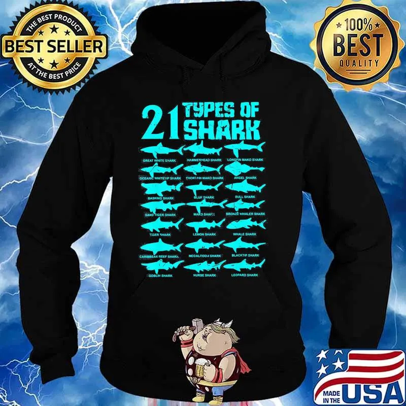 21 types of shark Marine Biology s Hoodie