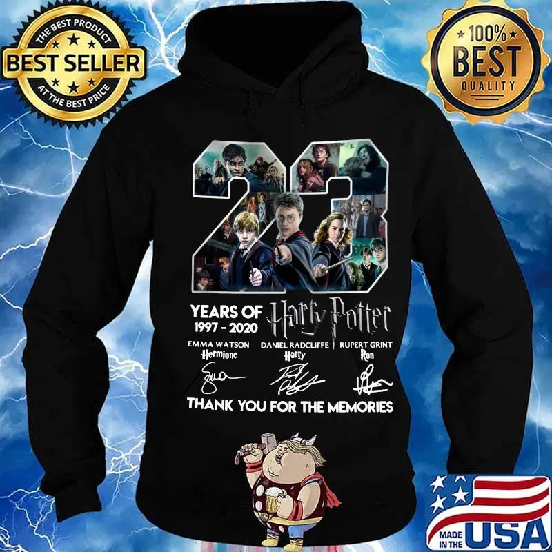 23 years of 1997 2020 harry potter thank you for the memories signatures s Hoodie