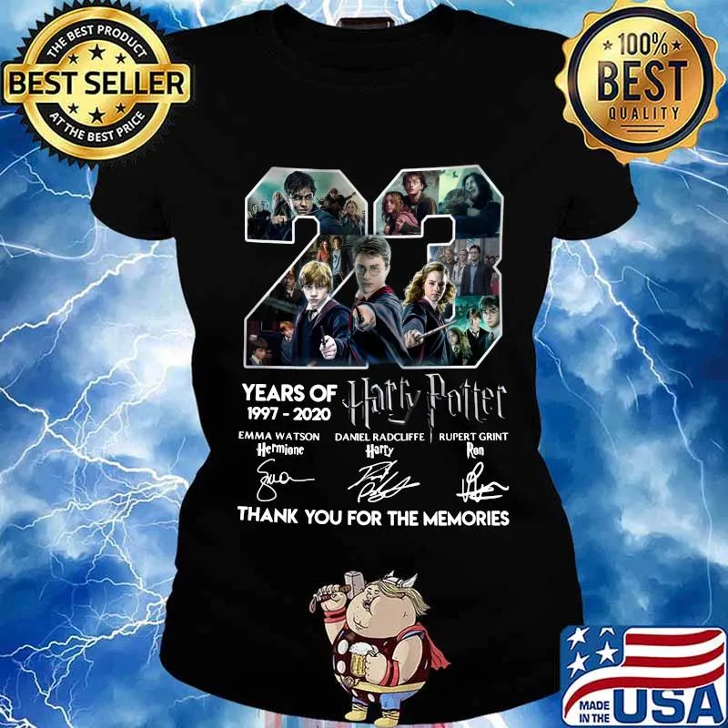 23 years of 1997 2020 harry potter thank you for the memories signatures s Ladies tee