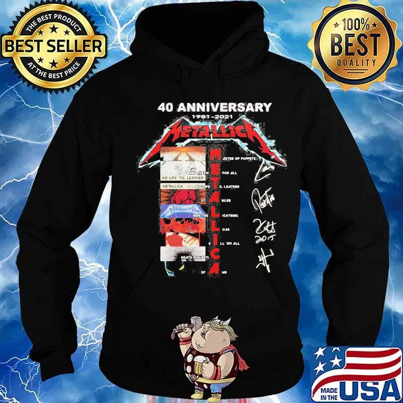 40th anniversary 1981 2021 metallica band members signatures s Hoodie