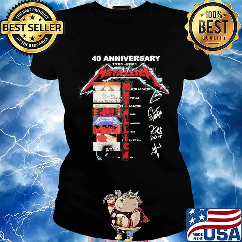 40th anniversary 1981 2021 metallica band members signatures s Ladies tee