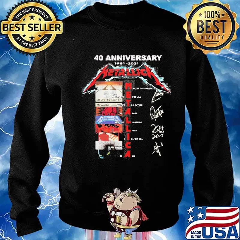 40th anniversary 1981 2021 metallica band members signatures s Sweater