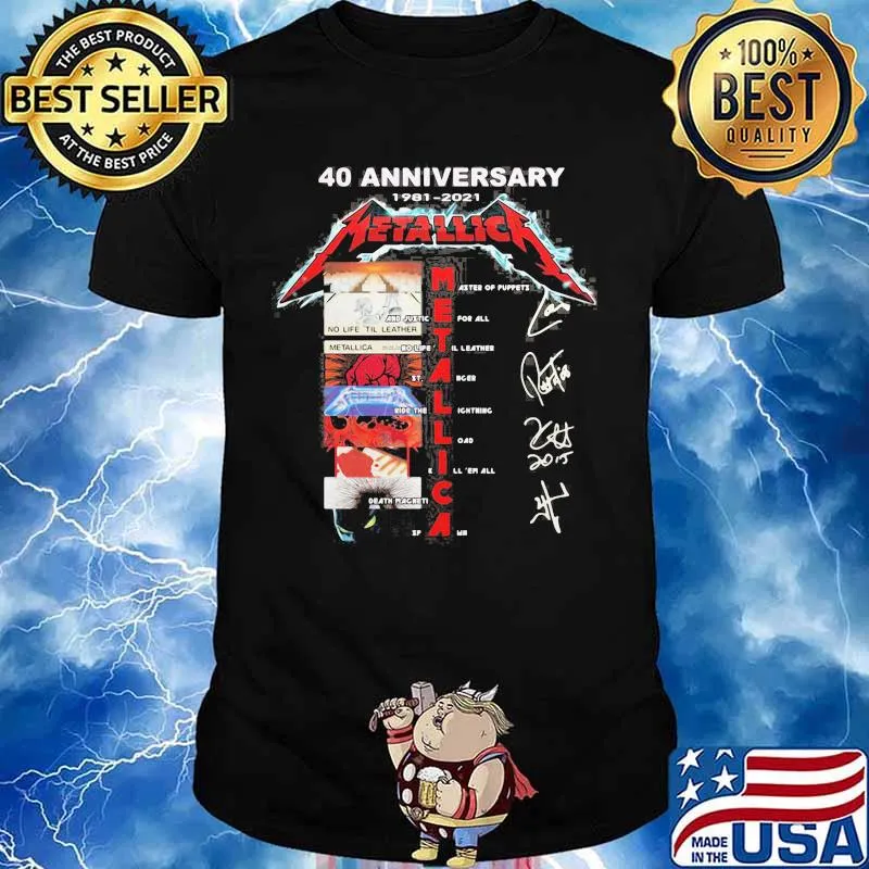 40th anniversary 1981 2021 metallica band members signatures shirt