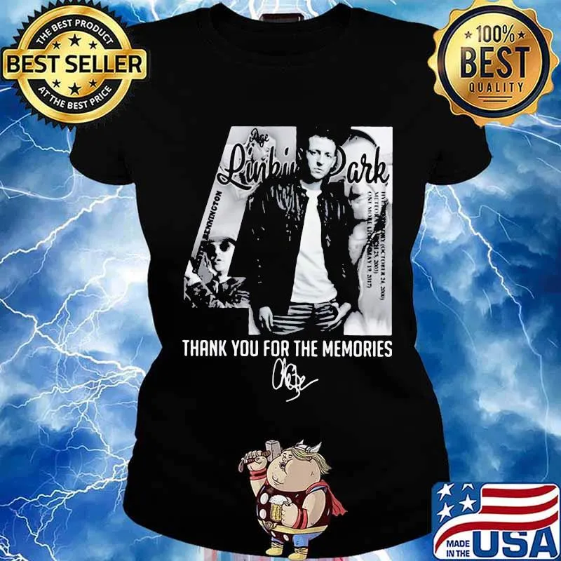 44 linkin park band thank you for the memories signature s Ladies tee